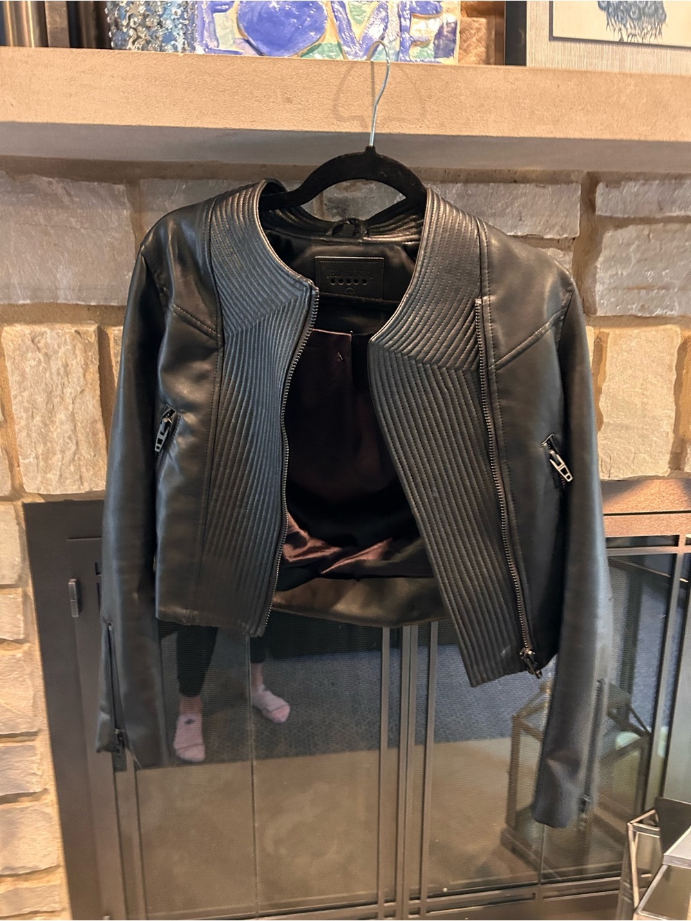 Blank NYC Black Faux Leather Quilted Moto Jacket